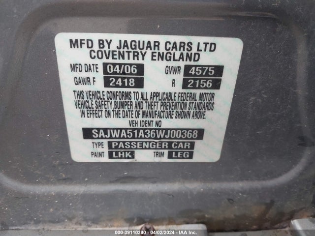 2006 JAGUAR X-TYPE SAJWA51A36WJ00368 Photo 8