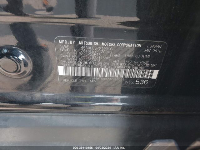 JA4AT5AA2JZ046601 Mitsubishi Eclipse Cross Se