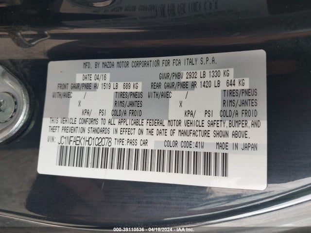 2017 FIAT 124 SPIDER JC1NFAEK1H0102078 Photo 8