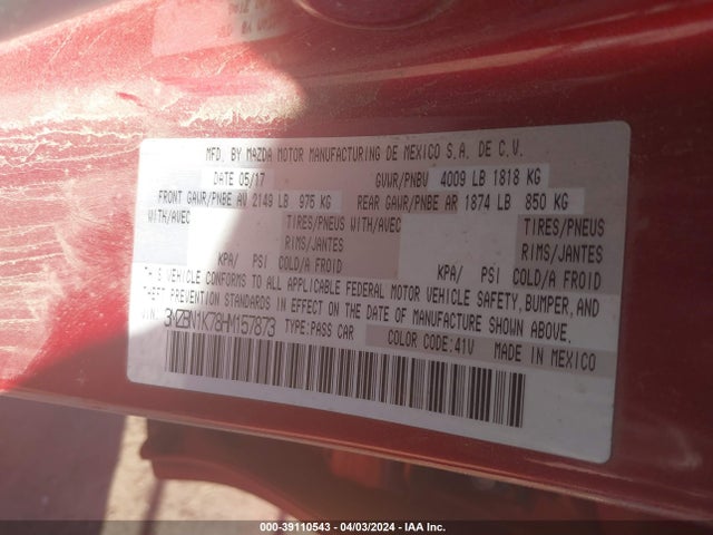 Mazda Mazda3 Sport 2017 3MZBN1K78HM157873 Image 9