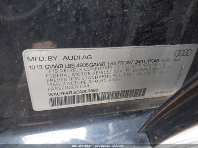 WAUFFAFL8EA059599 Audi A4 2.0t Premium
