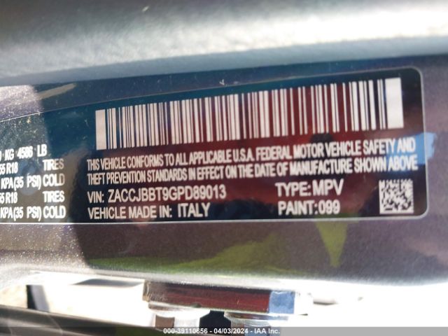 ZACCJBBT9GPD89013 Jeep Renegade Justice