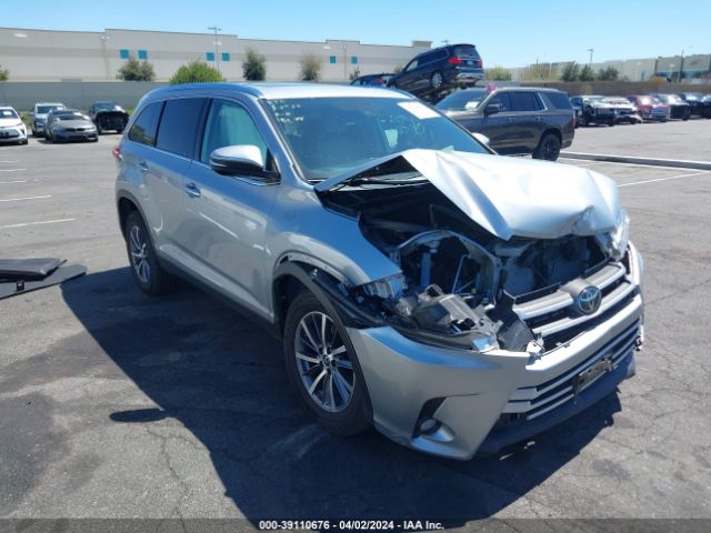 Auction sale of the 2019 Toyota Highlander Xle, vin: 5TDKZRFH4KS306196, lot number: 39110676