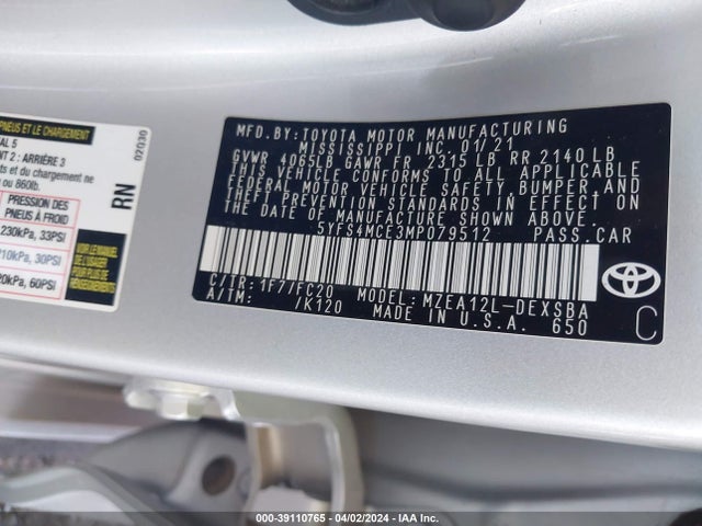 Toyota Corolla Se Nightshade Edition 2021 5YFS4MCE3MP079512 Image 9