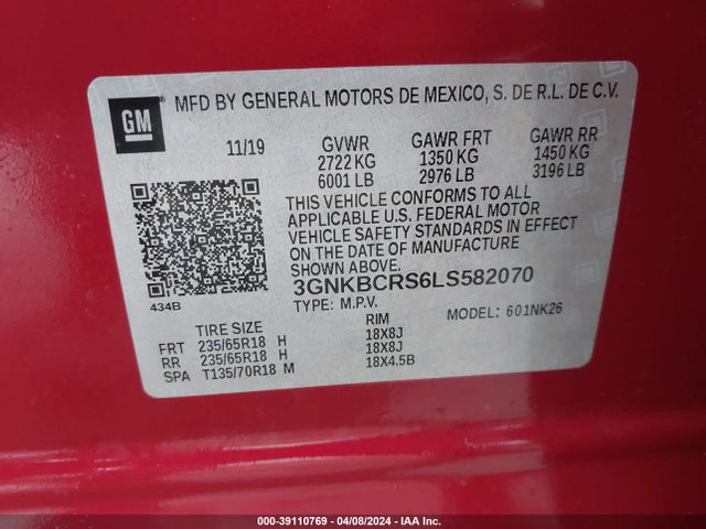 Chevrolet Blazer Fwd 2lt 2020 3GNKBCRS6LS582070 Image 9