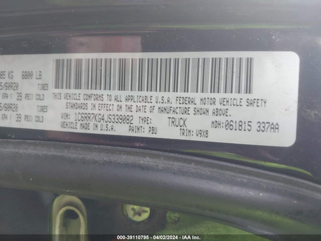 RAM 1500 Express  4x4 5'7 Box 2018 1C6RR7KG4JS339082 Image 9