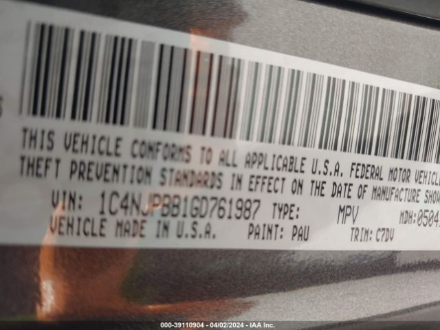 1C4NJPBB1GD761987 Jeep Patriot Sport