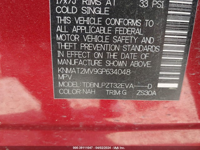 Nissan ROGUE S 2016 KNMAT2MV9GP634048 Image 9