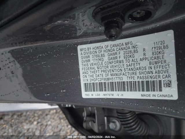 Honda Civic Sport 2021 2HGFC2F86MH517753 Image 9