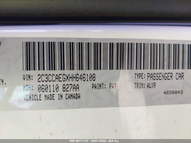 2C3CCAEGXHH646108 Chrysler 300C