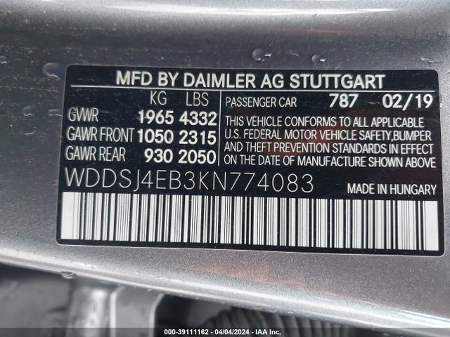 Mercedes-Benz CLA 250 2019 WDDSJ4EB3KN774083 Image 9
