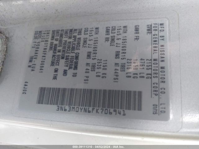 3N63M0YN6FK706941 Chevrolet City Express 1ls