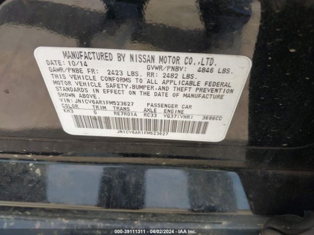 JN1CV6AR1FM523627 Infiniti Q40