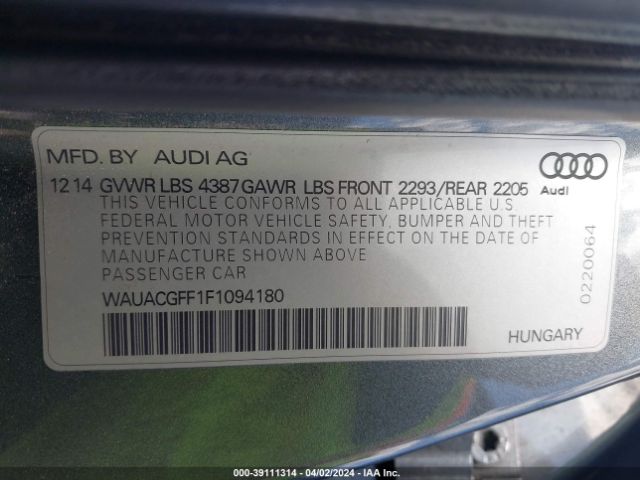 WAUACGFF1F1094180 Audi A3 1.8t Premium