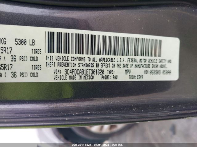 3C4PDCAB1ET301620 Dodge Journey American Value Pkg