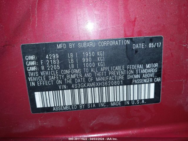 4S3GKAM6XH3620801 Subaru Impreza 2.0i Sport