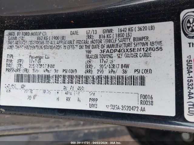 Ford FIESTA ST 2014 3FADP4GX5EM128056 Image 9