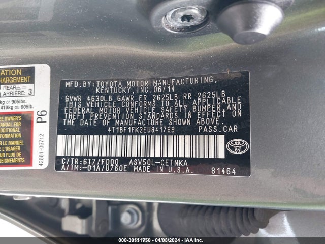 Toyota CAMRY LE 2014 4T1BF1FK2EU841769 Image 9