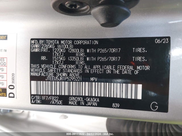Toyota 4RUNNER SR5 2023 JTEEU5JR1P5295221 Image 9