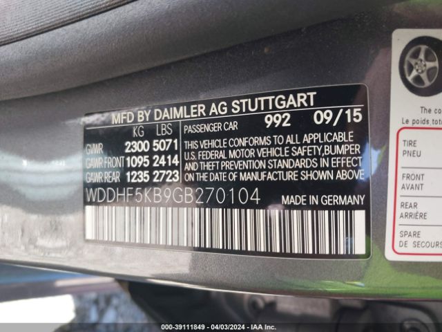 WDDHF5KB9GB270104 Mercedes-Benz E 350