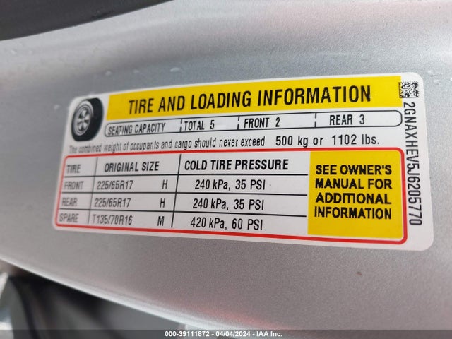 Chevrolet EQUINOX LS 2018 2GNAXHEV5J6205770 Image 9