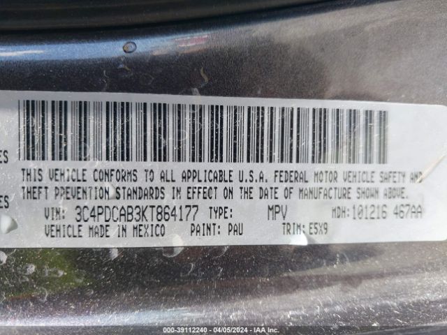 3C4PDCAB3KT864177 Dodge Journey Se Value Package