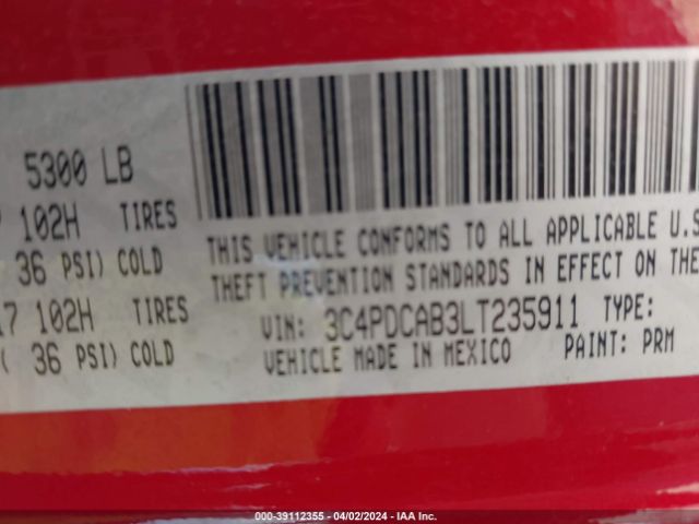 3C4PDCAB3LT235911 Dodge Journey Se Value