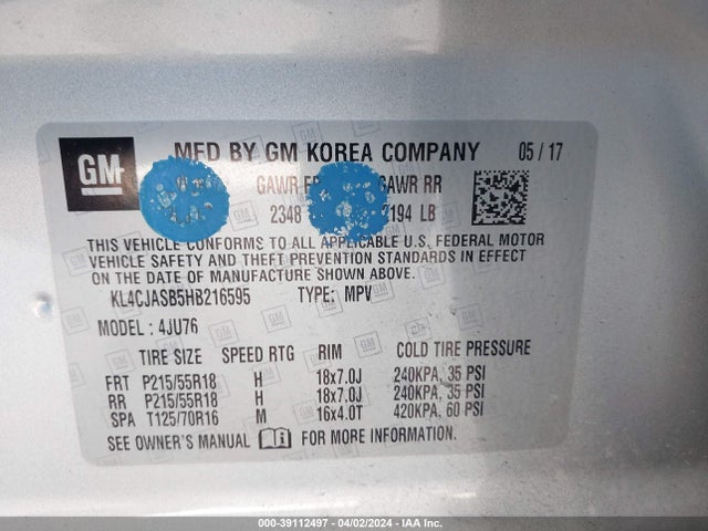 Buick Encore Preferred 2017 KL4CJASB5HB216595 Image 9