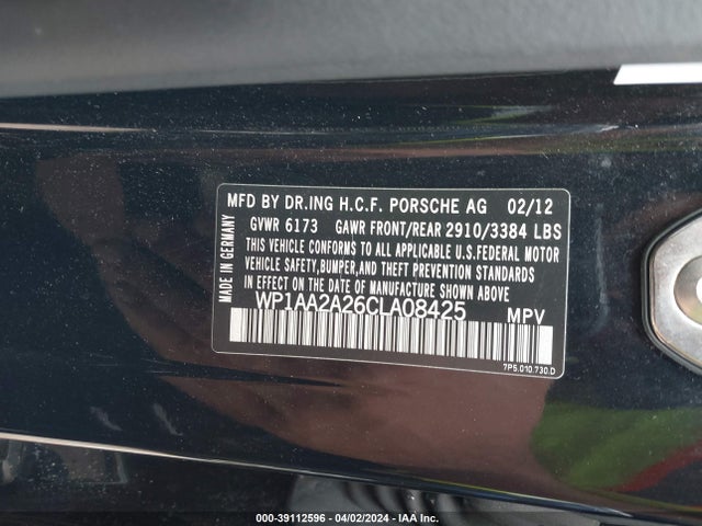 2012 PORSCHE CAYENNE WP1AA2A26CLA08425 Photo 8