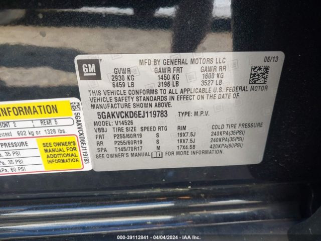5GAKVCKD6EJ119783 Buick Enclave Premium