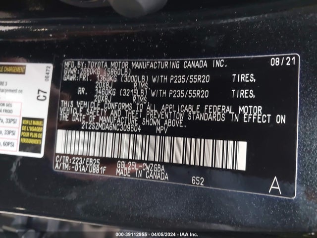 2T2SZMDA6NC309604 Lexus Rx 350 F Sport Appearance