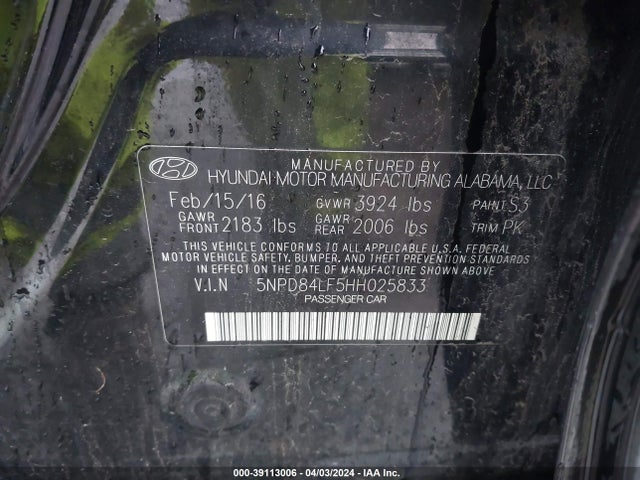Hyundai ELANTRA SE 2017 5NPD84LF5HH025833 Image 9