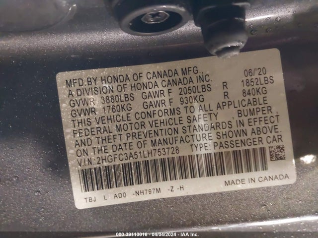 Honda CIVIC SI COUPE 2020 2HGFC3A51LH753728 Image 9