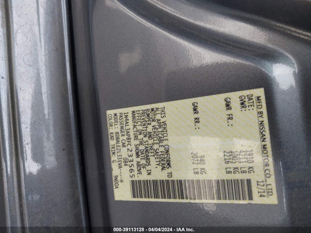 Nissan Altima 2.5 S 2015 1N4AL3AP8FC233565 Image 9