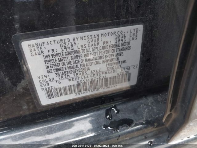 3N1AB7AP0FY238614 Nissan SENTRA SL