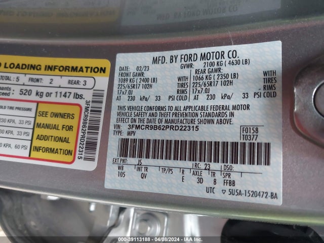 Ford Bronco Sport Big Bend 2023 3FMCR9B62PRD22315 Image 9