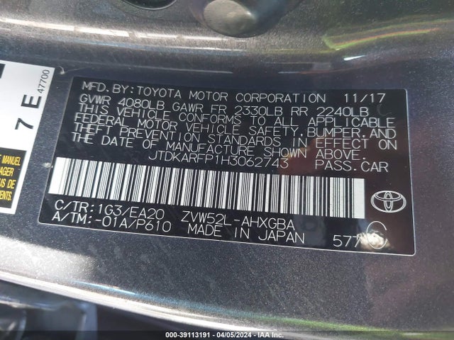Toyota Prius Prime Premium 2017 JTDKARFP1H3062743 Image 9