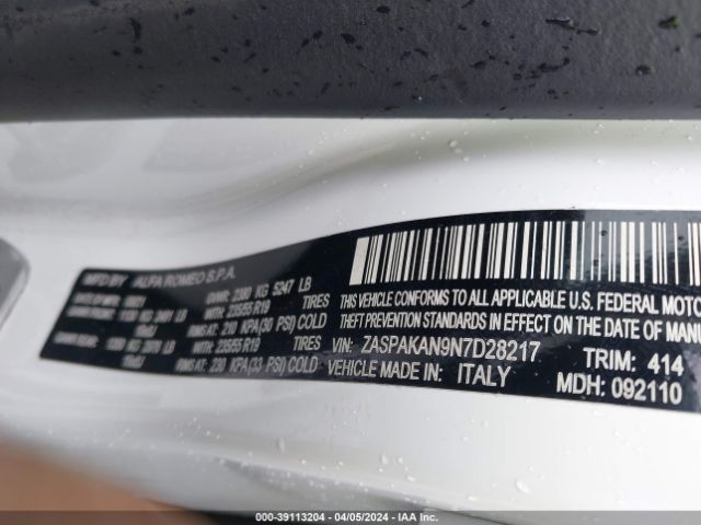 2022 ALFA ROMEO STELVIO ZASPAKAN9N7D28217 Photo 8