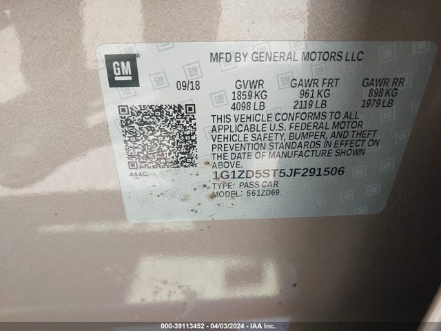 Chevrolet MALIBU LT 2018 1G1ZD5ST5JF291506 Image 9