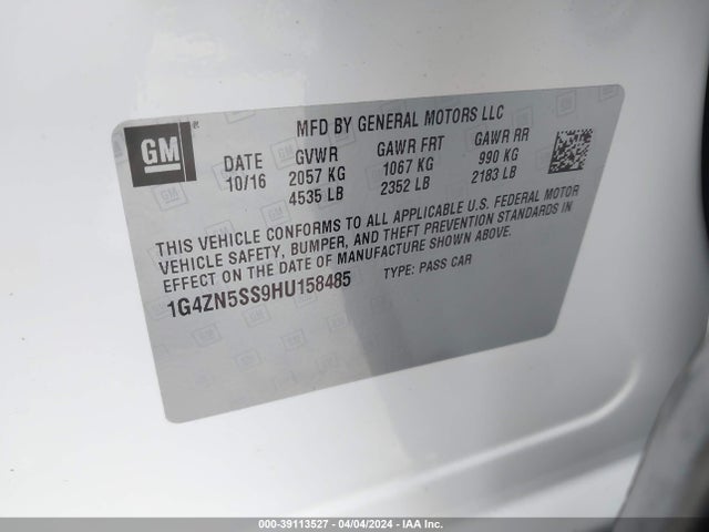 1G4ZN5SS9HU158485 Buick Lacrosse Preferred