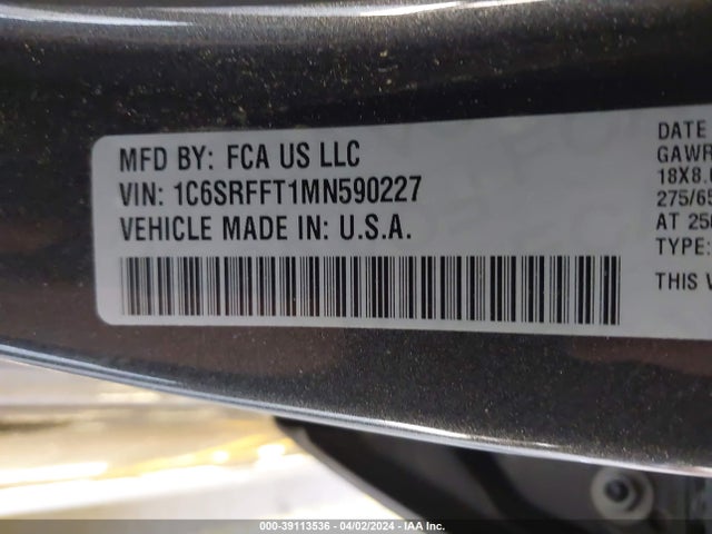 RAM 1500 Big Horn  4x4 5'7 Box 2021 1C6SRFFT1MN590227 Image 9