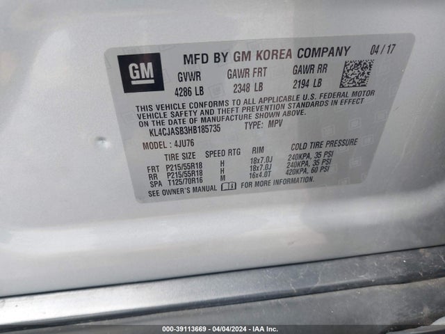 Buick Encore Preferred 2017 KL4CJASB3HB185735 Image 9