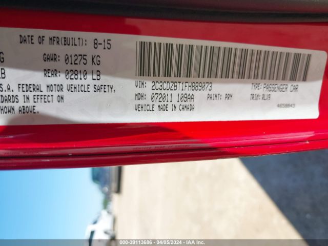 2C3CDZBT1FH889073 Dodge Challenger R/t Plus