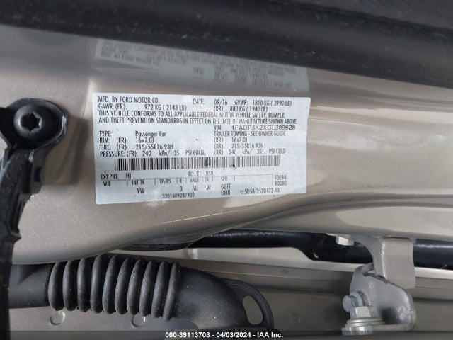 Ford FOCUS SE 2016 1FADP3K2XGL389628 Image 9