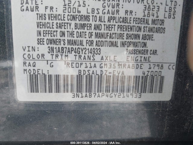 Nissan SENTRA SV 2016 3N1AB7AP4GY214933 Image 9