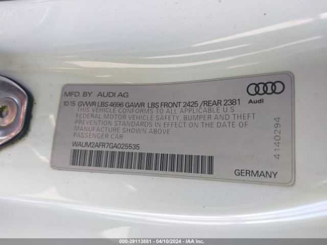 WAUM2AFR7GA025535 Audi A5 2.0t Premium
