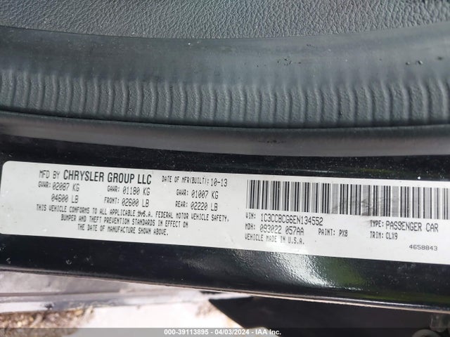 Chrysler 200 Limited 2014 1C3CCBCG6EN134552 Image 9