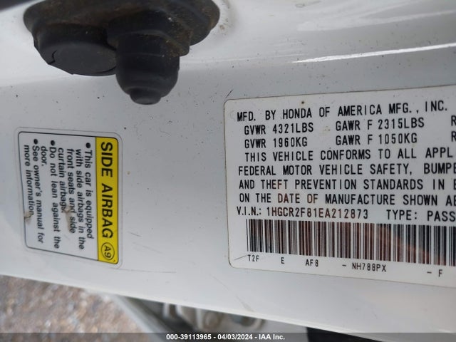 Honda Accord Ex-l 2014 1HGCR2F81EA212873 Image 9