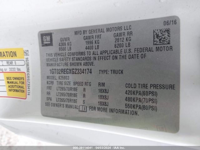 1GT02REGXGZ334174 GMC SIERRA 2500HD