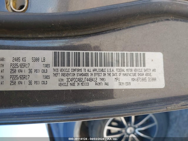 Dodge JOURNEY SE 2018 3C4PDCAB2JT448412 Image 9